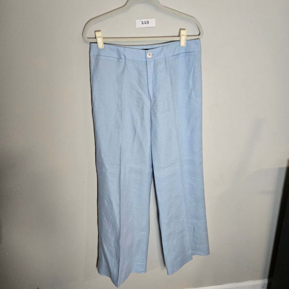 Ralph Lauren Made in Italy 100% Linen Wide Leg Trousers